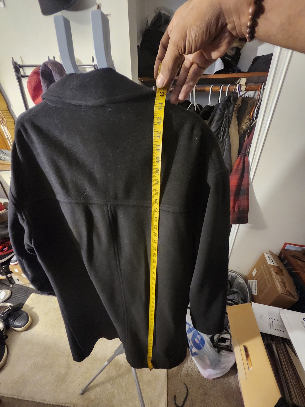 Ralph Lauren Black Wool Blend Men's Pea Coat